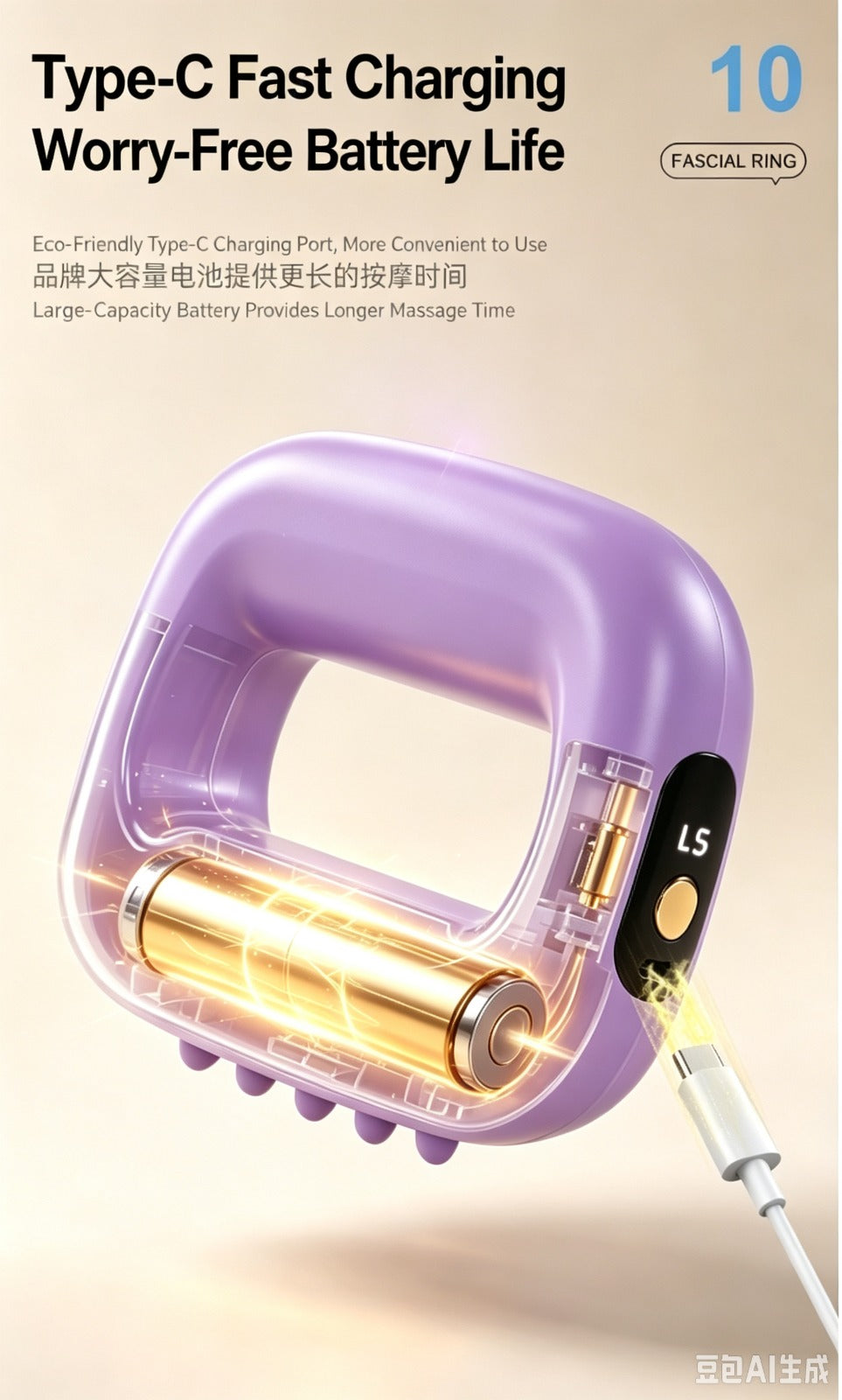 AddWin R10 Cordless Fascia Ring Massager