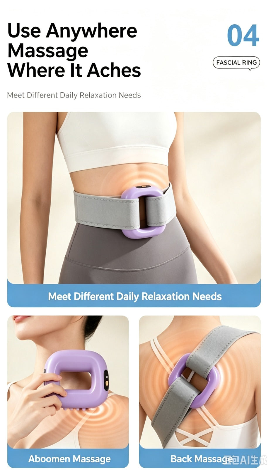 AddWin R10 Cordless Fascia Ring Massager